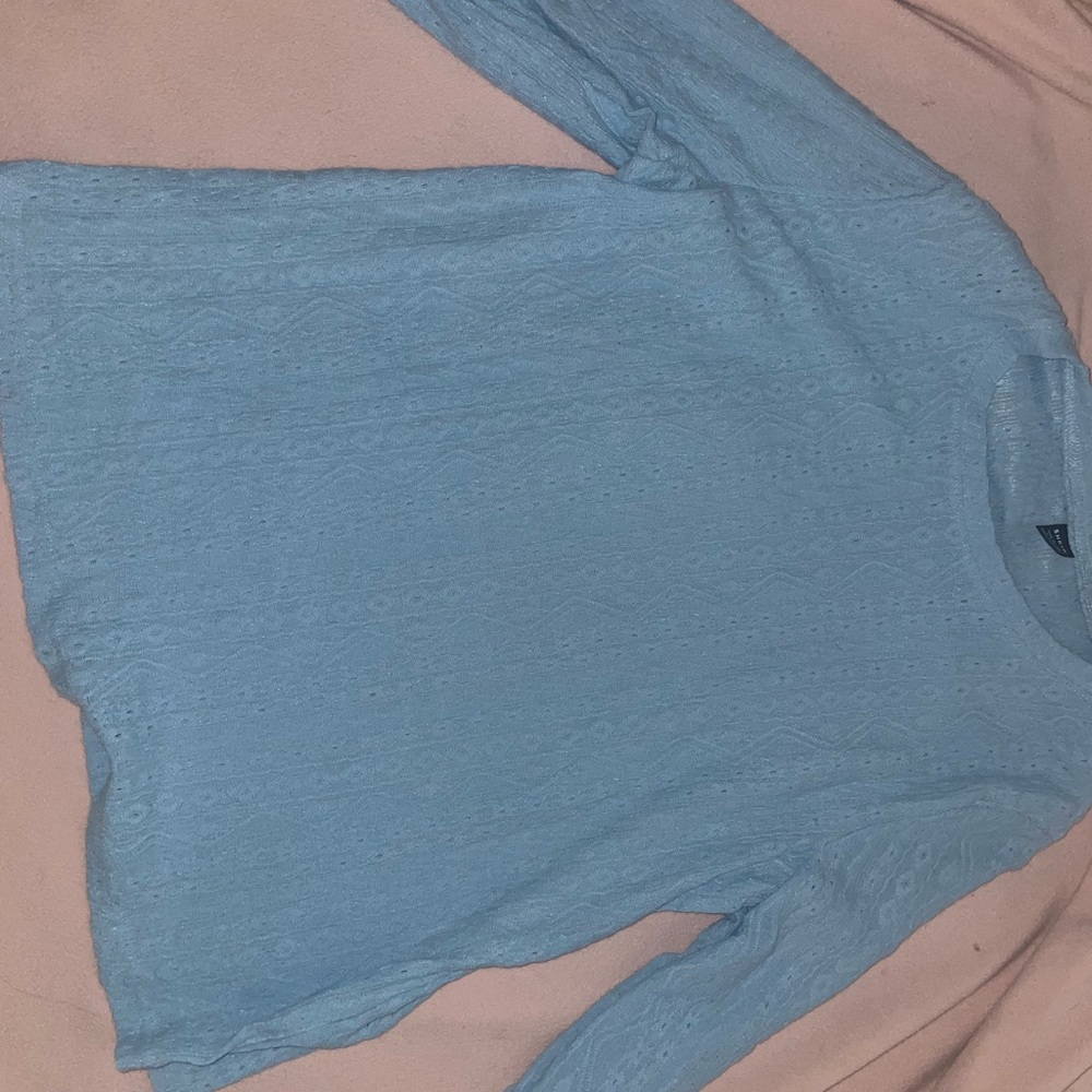 SHEIN Sky Blue Textured Top